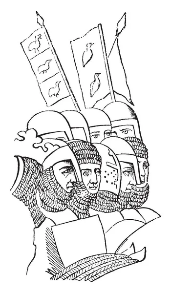 Casque Militaire Époque Édouard Ier Tiré Chambre Peinte Westminster Illustration — Image vectorielle