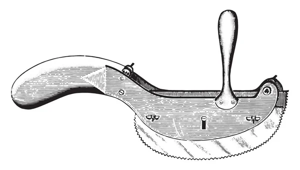 Double saw for sawing through the lamine of both sides at once, — Stock Vector