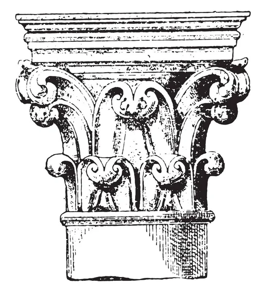 Tőke (XII. század), egy, az oszlopok, a kórus Notre- — Stock Vector