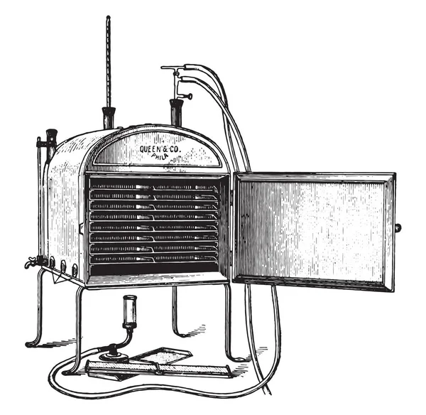 Horno de secado, grabado vintage . — Archivo Imágenes Vectoriales