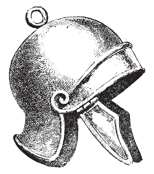 Casco Centurione Romano Illustrazione Incisa Epoca Dizionario Parole Cose Larive — Vettoriale Stock