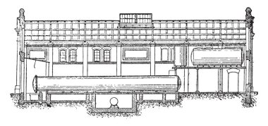 Bölüm boyunca Ef, vintage oyulmuş illüstrasyon