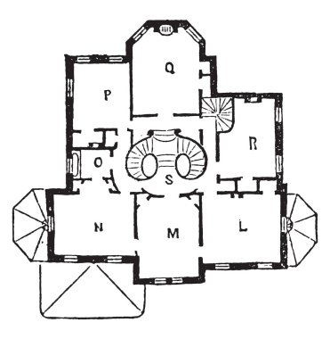 İkinci kat, vintage oyma.