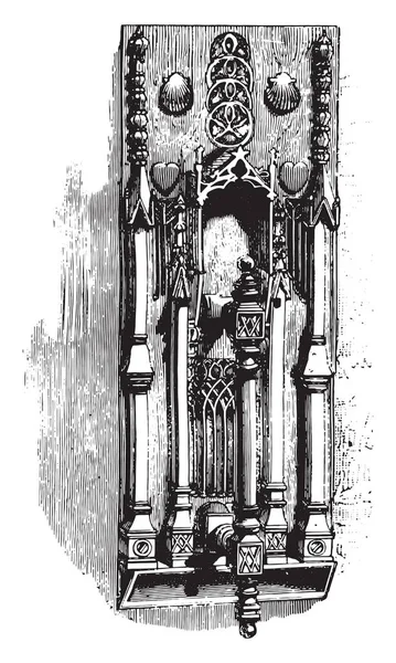 ジャック クール ブールジュ ビンテージの刻まれた図の家のハンマー マガシンドス Pittoresque 1877 — ストックベクタ