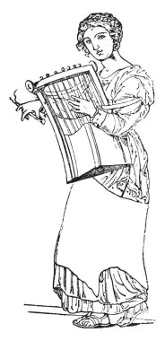 Pompei'nin antika resim sergisi, vintage illüstrasyon kazınmış. Magasin Pittoresque 1836