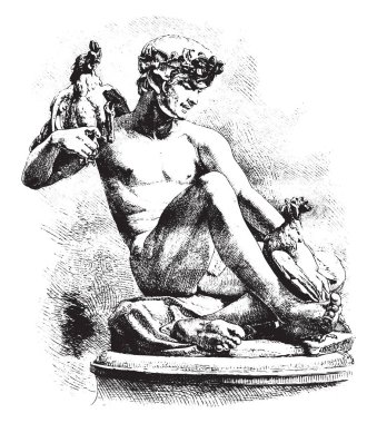 Yapma, genç hayvan dövüş horozu heykel Ch. Lenoir tarafından, 