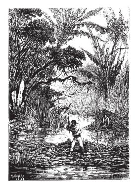 İki saat sonra baraj kırmıştı, vintage oyma.