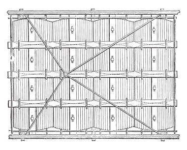 Grandin Sal Kaptan yatay izdüşüm, vintage oyma.
