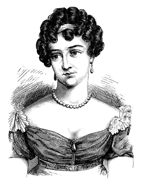 Comtesse Cayla, vintage engraving. — Stockový vektor