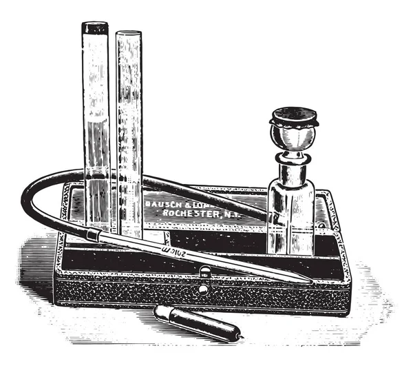 Gower Hemoglobinometer Старовинні Вигравірувані Ілюстрація — стоковий вектор