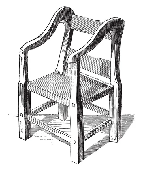 Ariosto chair preserves in Ferrara, vintage engraving. — Stock Vector