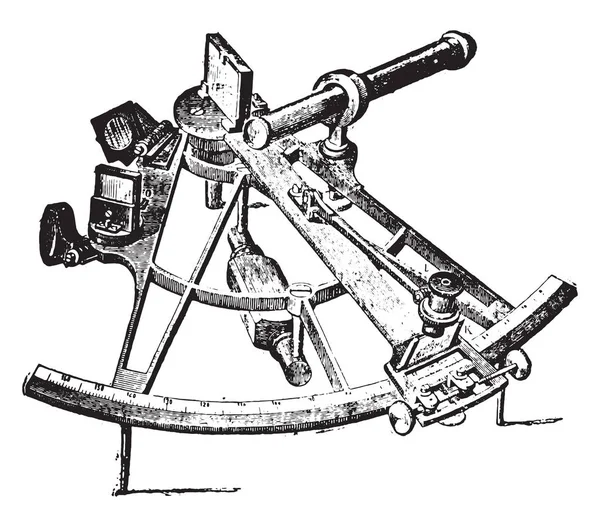 Sextant, vintage gravure. — Stockvector