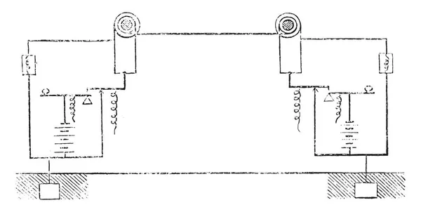 Duplex diagram, vintage gravyr. — Stock vektor