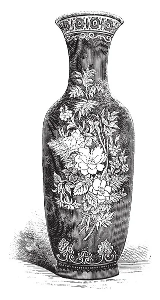 Manufacture de Sevres, vase décoré avec grand feu, vintage e — Image vectorielle