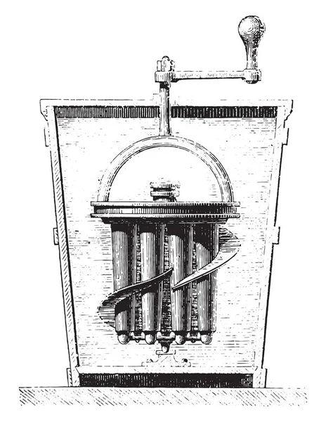 Goubaud 单位制作冰 复古雕刻插图 Magasin Pittoresque 1867 — 图库矢量图片