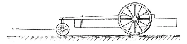 Pole Trailer Vintage Ingraverad Illustration — Stock vektor