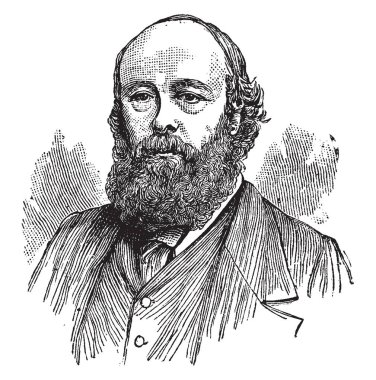 Marquis, Salisbury, Robert Cecil, vintage illüstrasyon