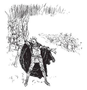 Fransa Kralı ve adamlarını al ile dekore edilmiş, Kral ve erkekler