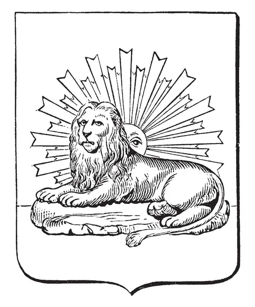 Great Seal Persia Seal Iran Vintage Line Drawing Engraving Illustration — Stock Vector