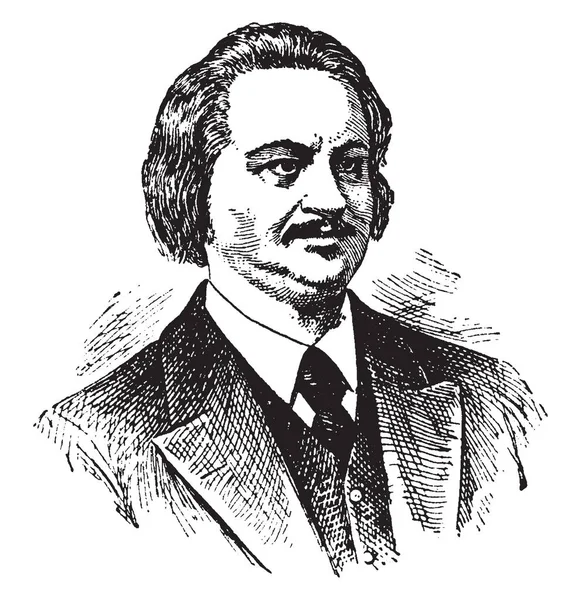 Honore Balzac 1799 1850 Fue Novelista Dramaturgo Francés Dibujo Líneas — Vector de stock