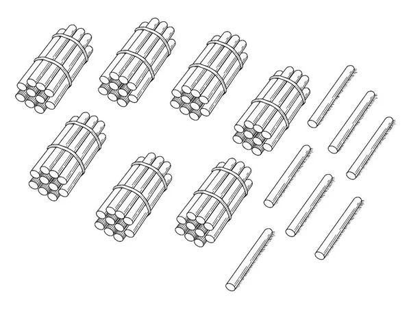 Questa Scheda Conteggio Stick Art Esso Illustrazione Bastoni Sulla Scheda — Vettoriale Stock