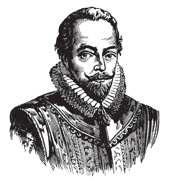 Sir Walter Raleigh 1554 1618 Byl Anglický Spisovatel Básník Voják — Stockový vektor