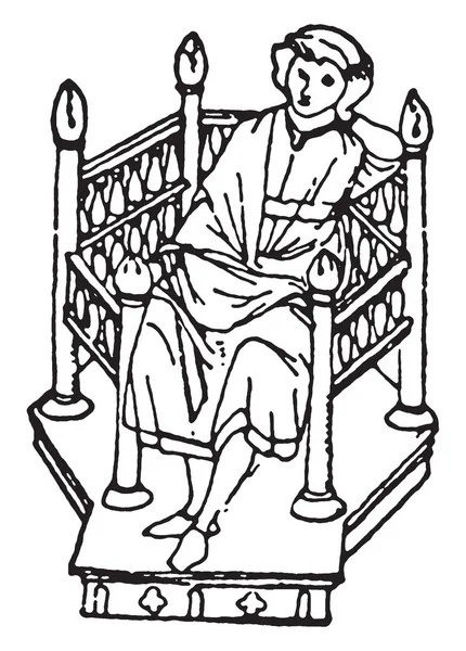 Середньовічні Багатокутник Крісло Франції Сконструйований Фігури Багатокутник Розширеного Підставку Ніг — стоковий вектор