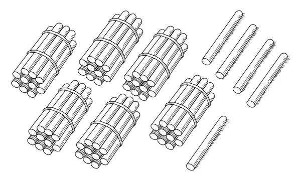 Detta Räknar Kort Har Stick Konst Pinnar Illustration Kortet Pinnar — Stock vektor