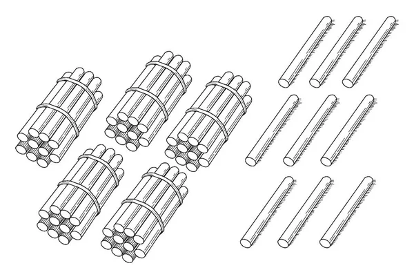 Cette Carte Comptage Stick Art Dessus Sticks Illustration Est Sur — Image vectorielle