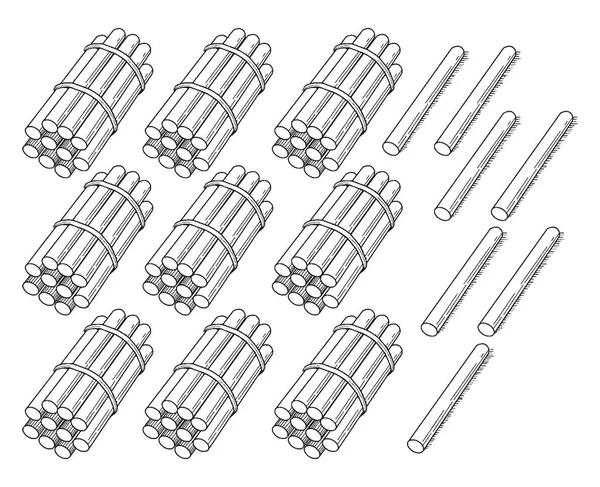 Deze Tellen Kaart Heeft Stick Kunst Daarop Sticks Illustratie Kaart — Stockvector