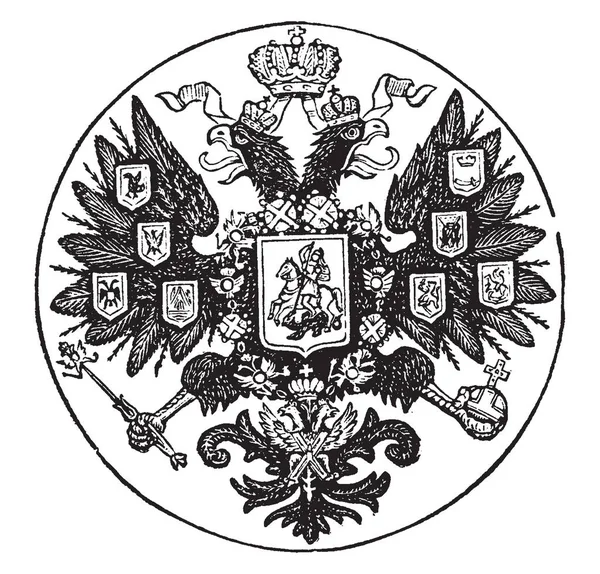 Герб, Россия, винтажная иллюстрация — стоковый вектор