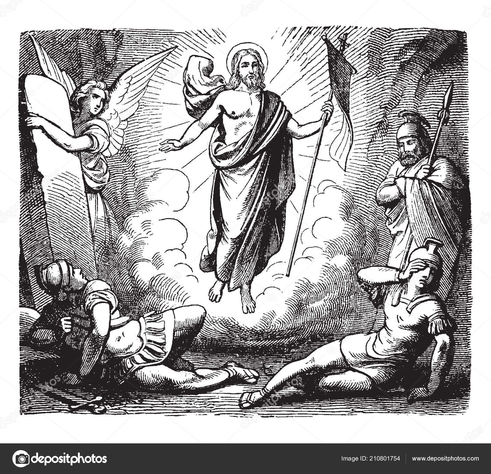 Dette Bildet Viser Jesu Oppstandelse Engel Tok Steinen Bort Fra stockvektor  © Morphart #210801754, image size:1600x1547