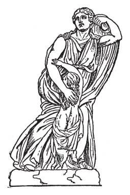 Niobe vintage illüstrasyon. 