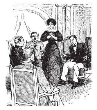 Üç Pazar günleri, vintage illüstrasyon