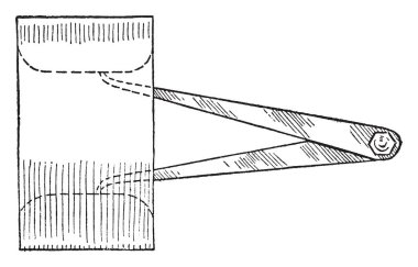 İçi boş nesneler veya iç delikleri, nesne, vintage çizgi çizme veya oyma resimde iki ters yüzü arasındaki mesafeyi ölçmek için iç gövde.