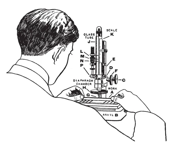 Esta Ilustración Representa Trabajo Calibración Dibujo Línea Vintage Ilustración Grabado — Archivo Imágenes Vectoriales