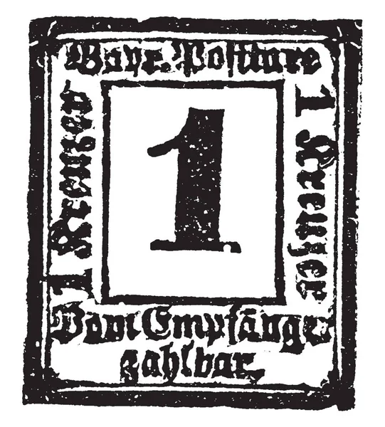 Baviera Carta de Retorno Sello Valor desconocido en 1865, vintage illus — Archivo Imágenes Vectoriales