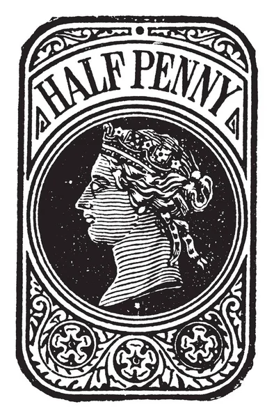 Esta Ilustración Representa Gran Bretaña Irlanda Half Penny Wrapper 1870 — Vector de stock