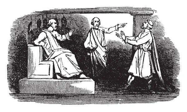 Saint Paul Kaldırdı Elleriyle Vali Antonius Felix Önünde Durdu Bazı — Stok Vektör