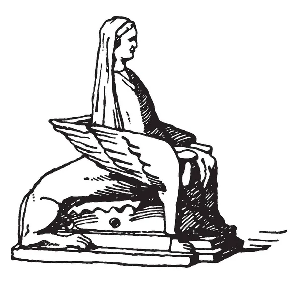 Antika Terracotta Fåtölj Möbler Tillverkade Terrakotta Utformad Form Sphinx Vintage — Stock vektor