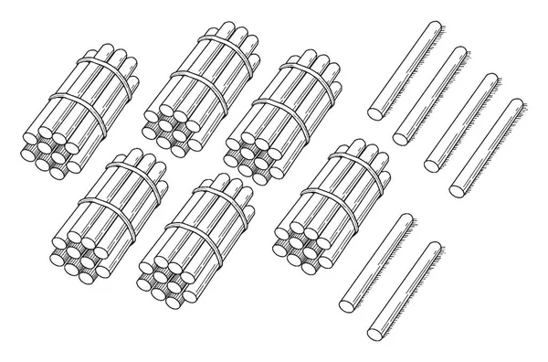 Detta Räknar Kort Har Stick Konst Pinnar Illustration Kortet Pinnar — Stock vektor