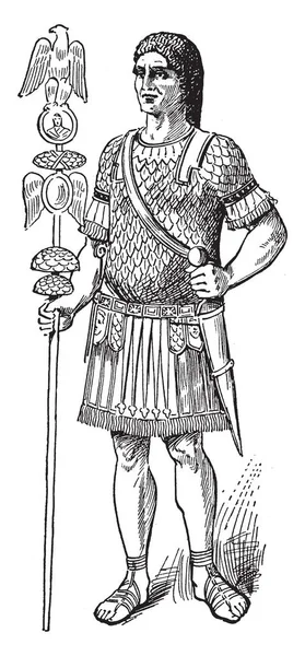 Kartal standart, vintage çizgi çizme taşıyan veya illüstrasyon oyma bir Aquilifer