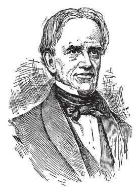 Horace Mann, 1796-1859, o Amerikan eğitim reformcu siyasetçi ve bir halk eğitim, vintage çizgi çizme veya oyma illüstrasyon teşvik adanmış whig