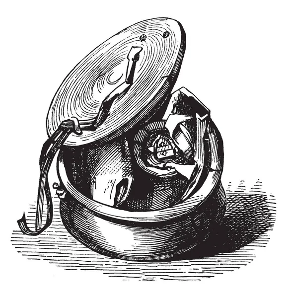 Peppet Открытая Коробка Пломбой Внутри Пломбой Внутри Покрывающая Защищающая Пломбу — стоковый вектор