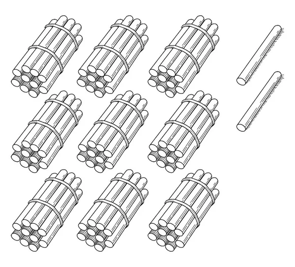 Questa Scheda Conteggio Stick Art Esso Illustrazione Bastoni Sulla Scheda — Vettoriale Stock