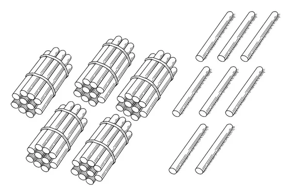 Questa Scheda Conteggio Stick Art Esso Illustrazione Bastoni Sulla Scheda — Vettoriale Stock