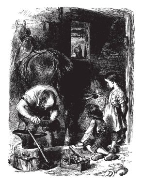 Bu örnekte yerel demirci demirci ferforje, vintage çizgi çizme veya oyma çizim nesneleri oluşturan bir metal nerede temsil eder..