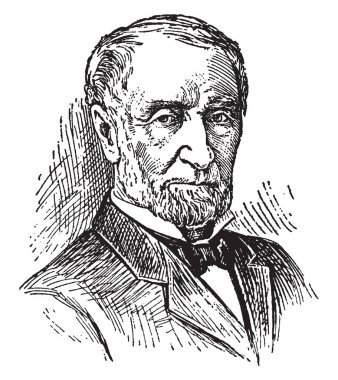 Joseph Gurney Cannon, 1836-1926, o ABD'li siyasetçi Illinois, avukat, kanun koyucu, Cumhuriyetçi parti ve ABD Temsilciler Meclisi, vintage çizgi çizme veya oyma illüstrasyon başkanı başkanı yapıldı.
