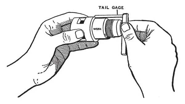 Cauda Gage Com Teste Distância Ombro Nesta Imagem Desenho Linha — Vetor de Stock