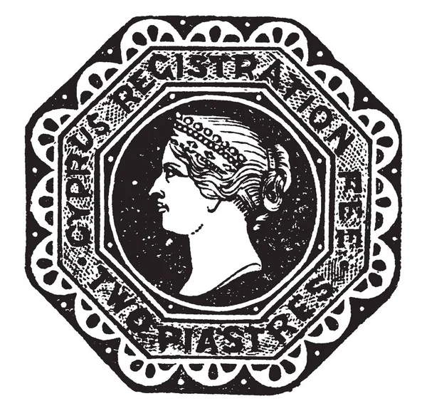 Esta Imagen Representa Chipre Dos Piastras Envolvente Registro 1880 1881 — Archivo Imágenes Vectoriales